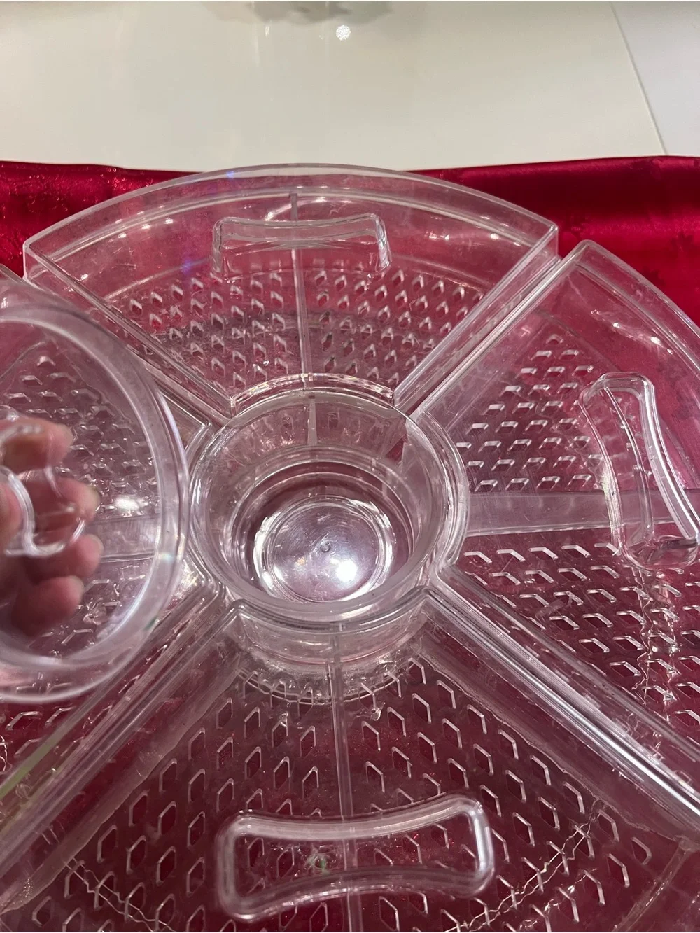 Clear Plastic 6-Compartment Party Serving Tray - Unbranded